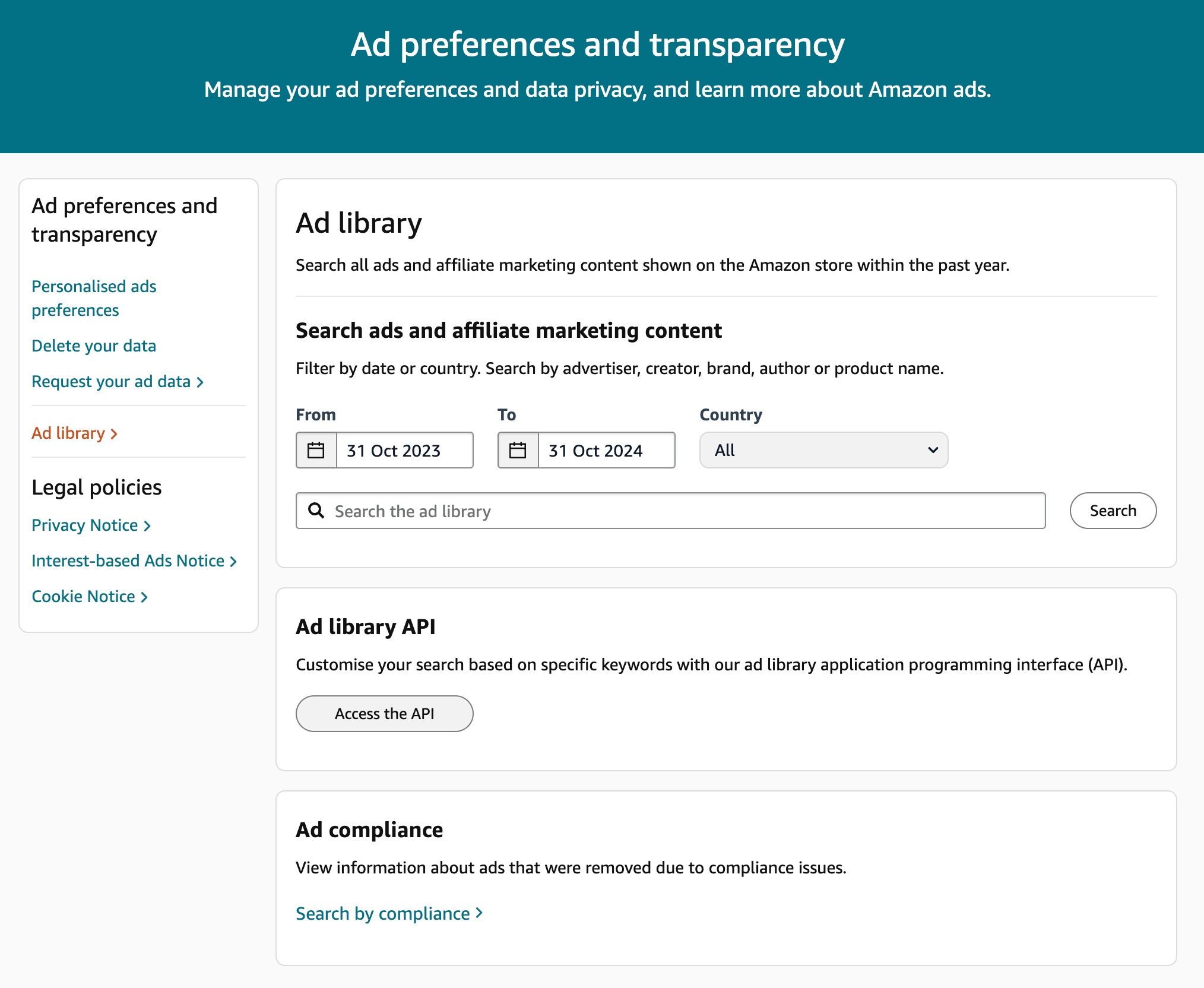 Amazon advertising and data privacy preferences