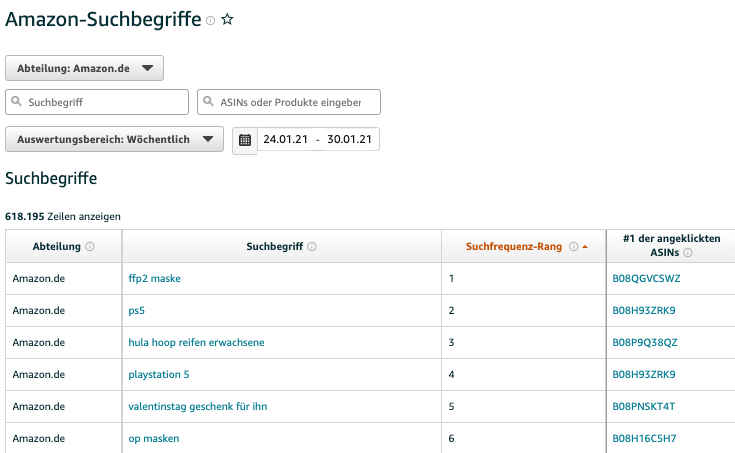 Der Amazon-Suchbegriffe Bericht im Detail erklärt