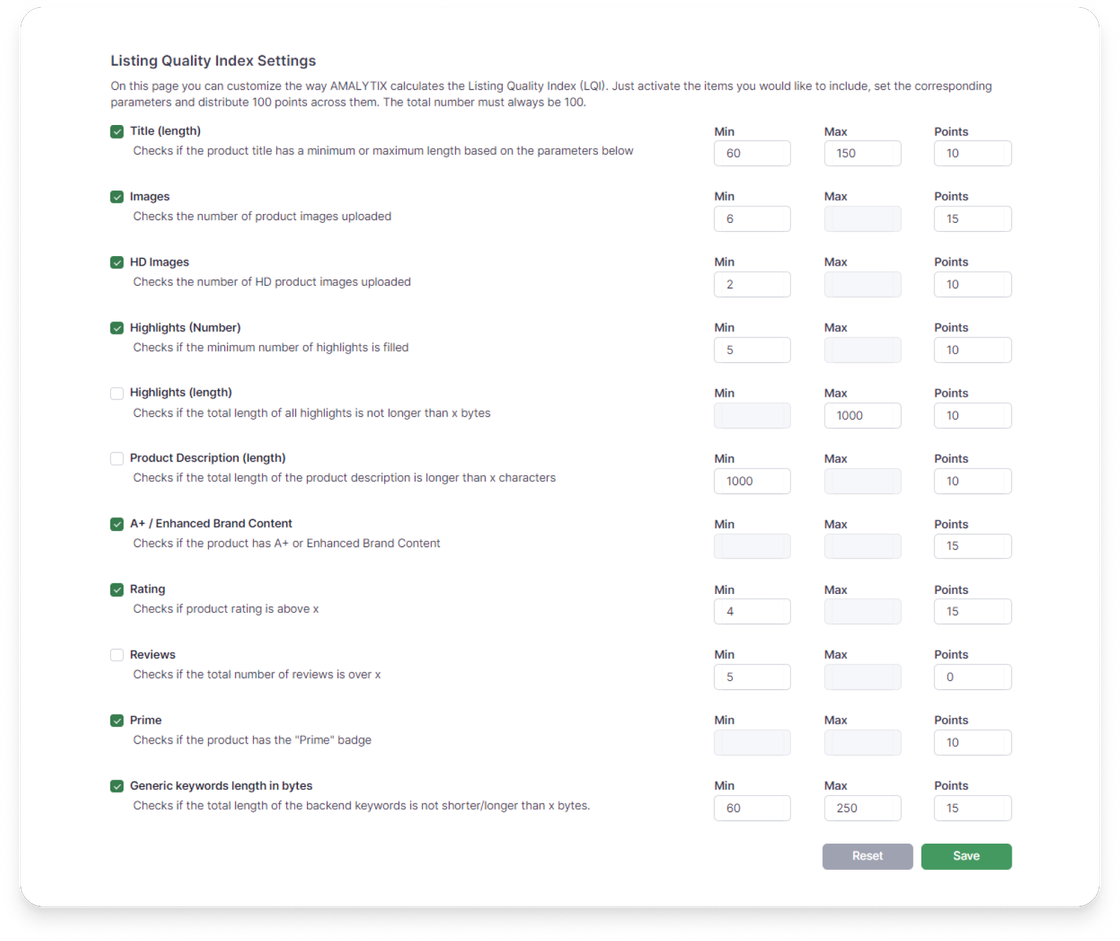 Quick and easy assessment of listing quality