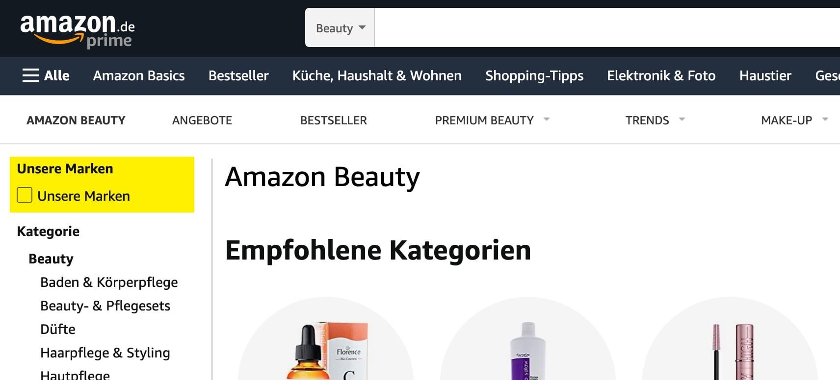 Amazon Unsere Marken Filter - Übersicht aller Amazon Eigenmarken und Exklusivmarken