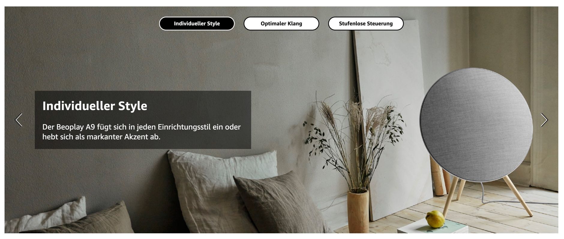 Klassischer Bild-Slider mit Text-Overlays in Amazon A+ Premium Content