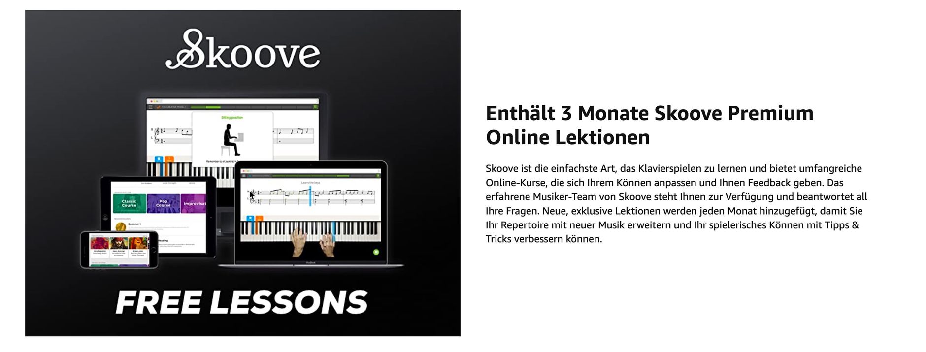 Split-Screen Layout mit Text und Bild in A+ Premium Content