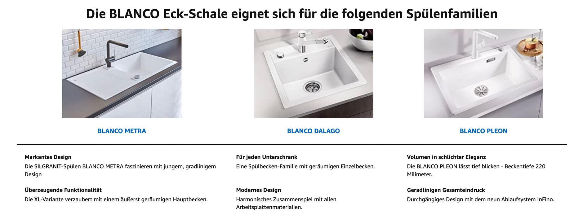 Vergleichstabelle Typ 3 mit Produktbildern und verlinkten Textinformationen