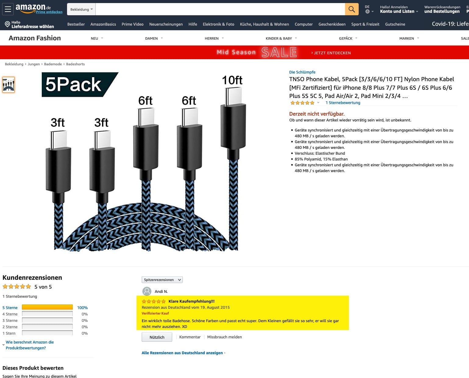 ASIN Highjacking - Rezension passt nicht zum angezeigten Produkt