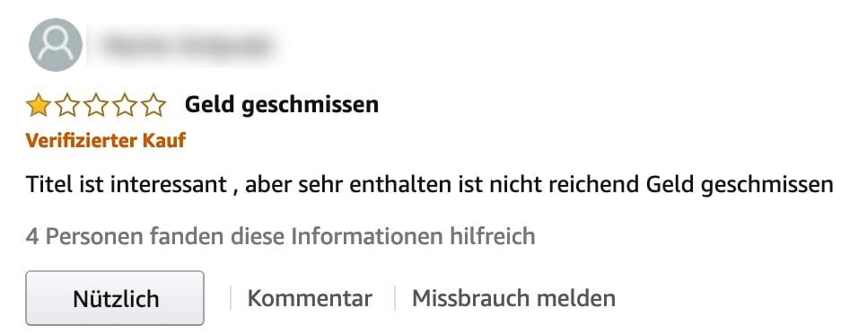 Manipulierte Hilfreich-Bewertungen bei negativen Amazon Rezensionen