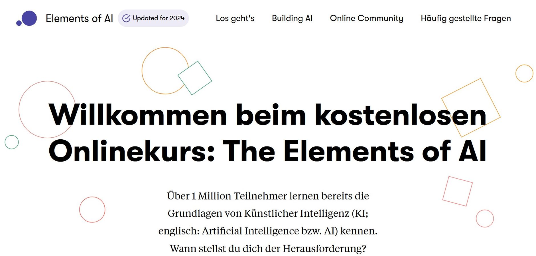 Einführung in die KI (Elements of AI)