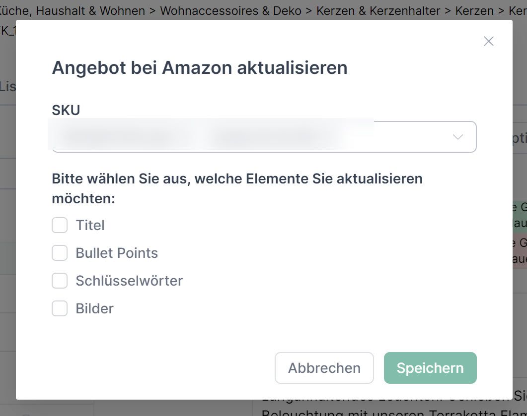 Daten an Amazon übertragen