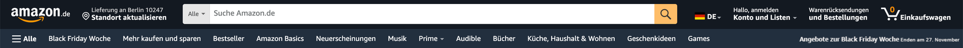 Amazon Deutschland Suchleiste