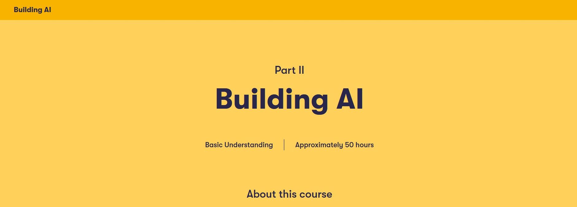 Building AI (Elements of AI)