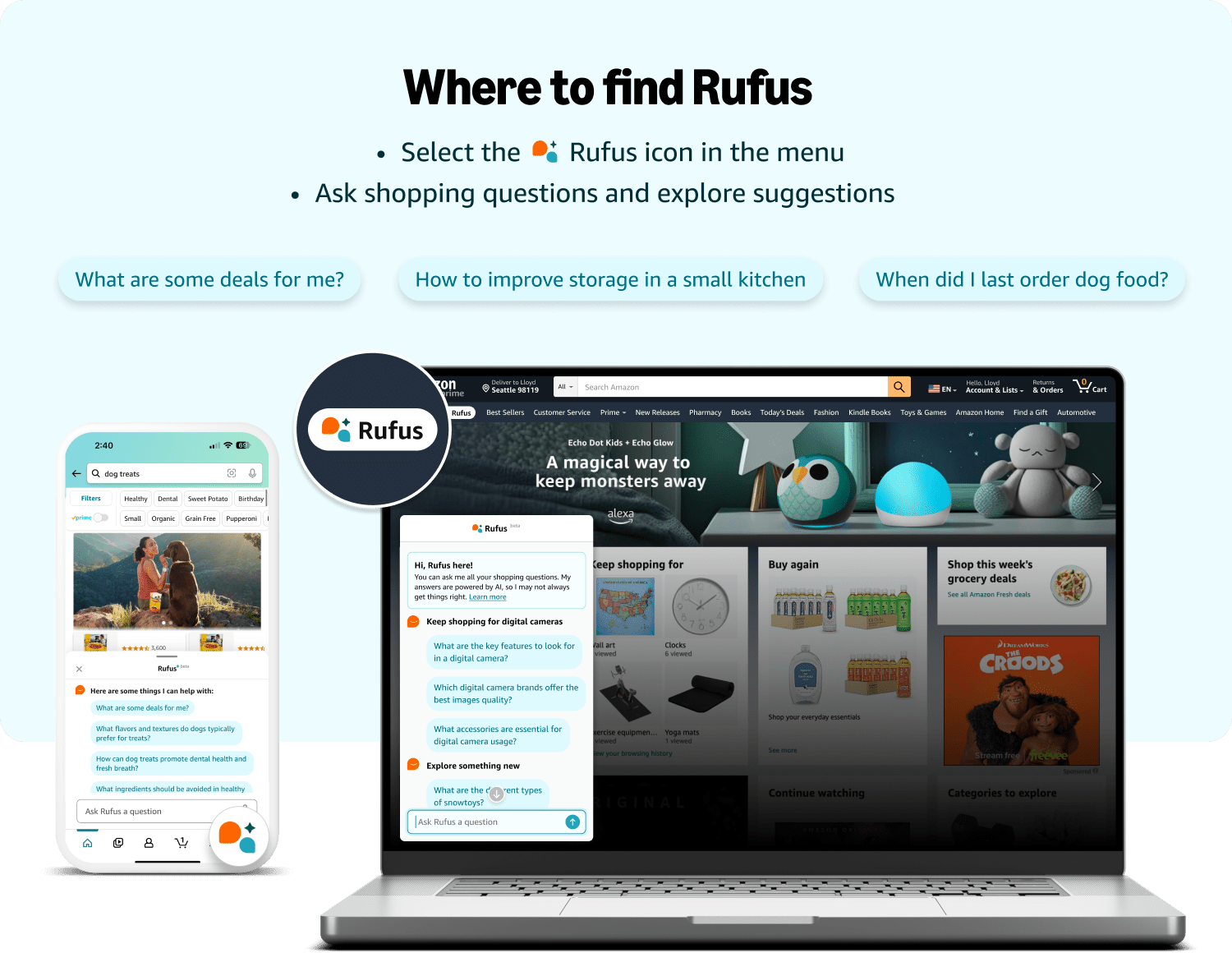 Where to Find Rufus