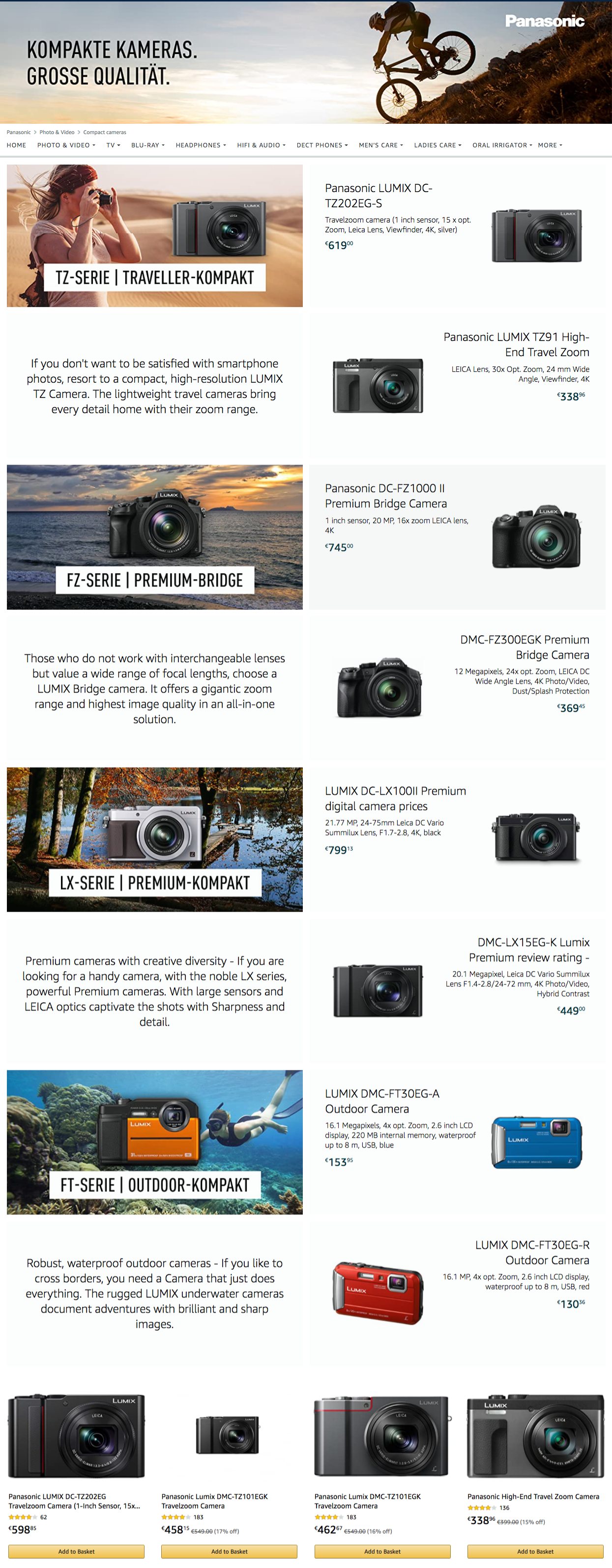 Amazon Brand Store - Example Panasonic