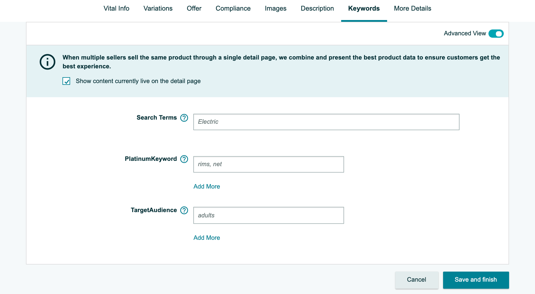 Create Backend keywords in Seller Central