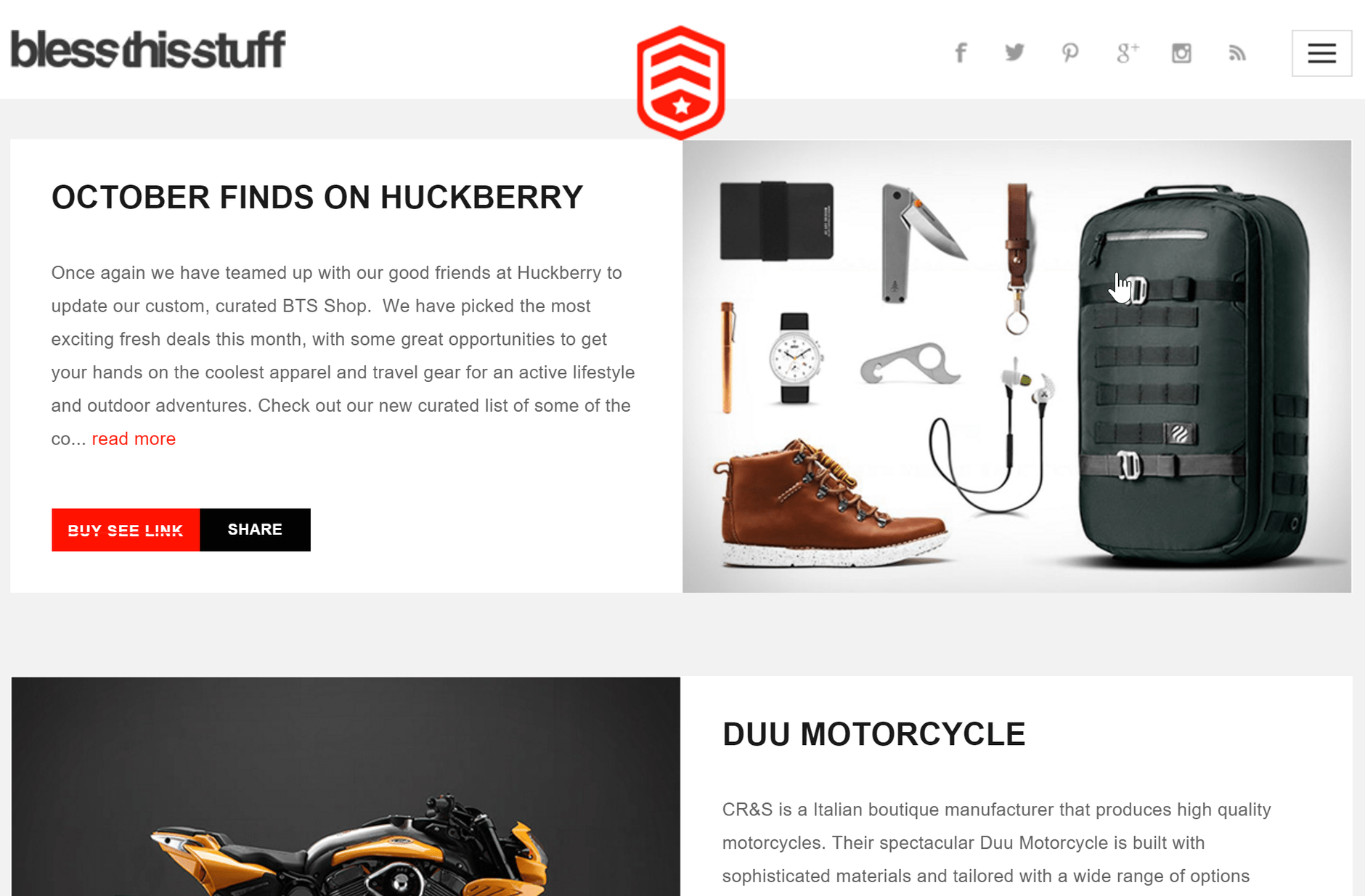 Screenshot of Bless This Stuff Website