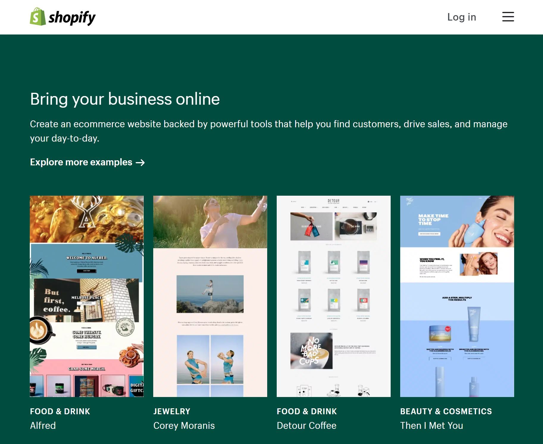 Shopify website