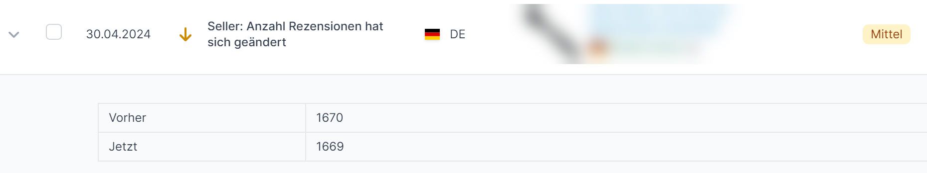 Amazon Hinweis Anzahl Produktbewertungen hat sich geändert zusätzliche Angaben