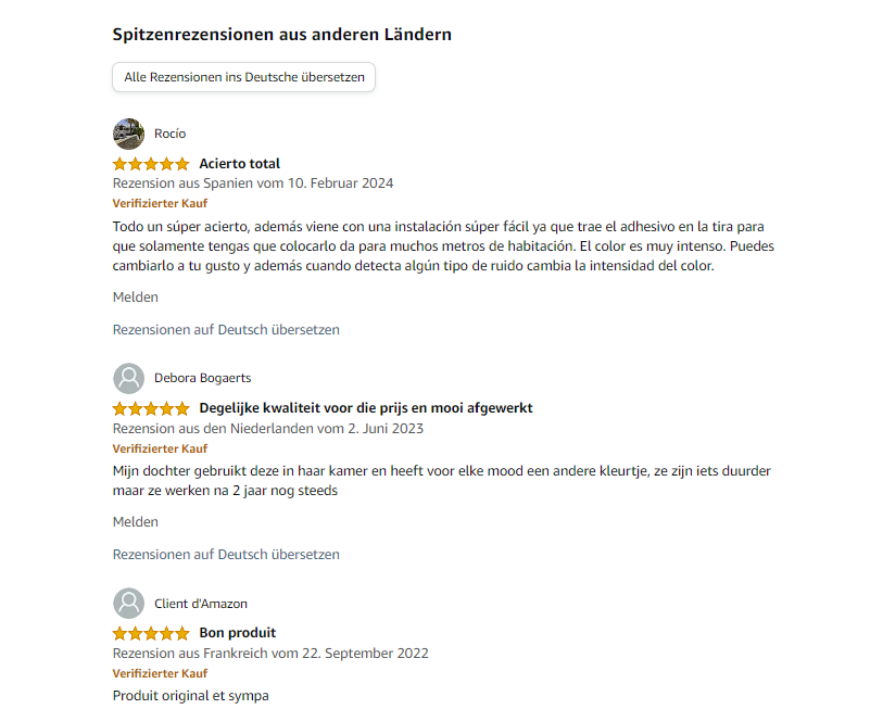 Amazon globale Spitzenrezension