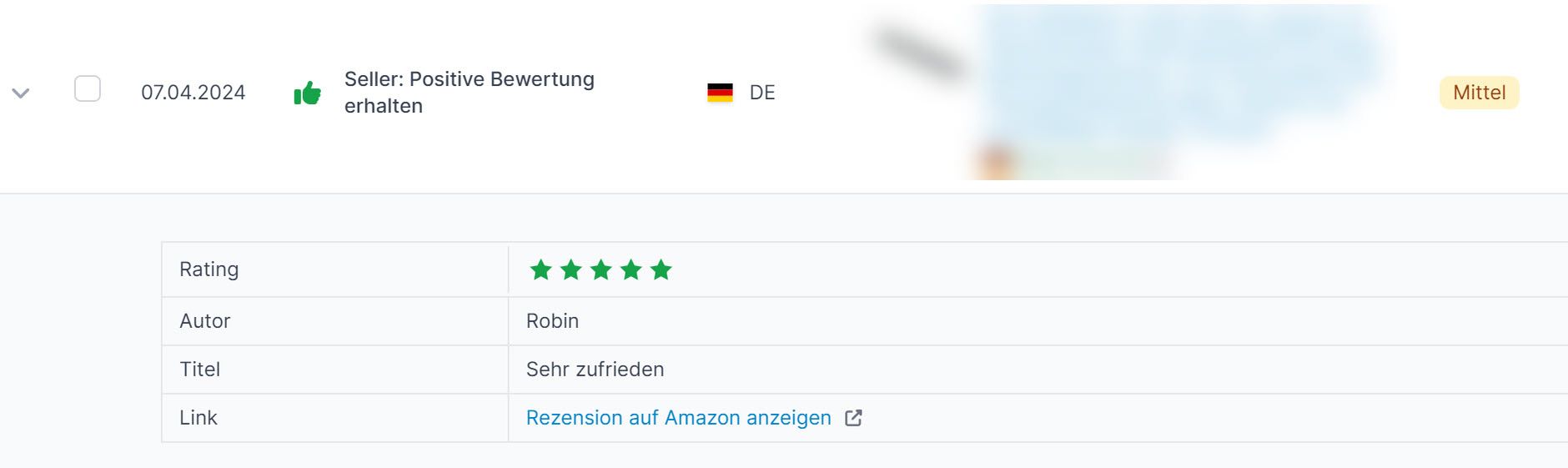 Amazon Hinweis Positive Rezension erhalten zusätzliche Angaben