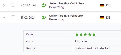 Amazon Hinweis Positive Verkäuferbewertung zusätzliche Angaben