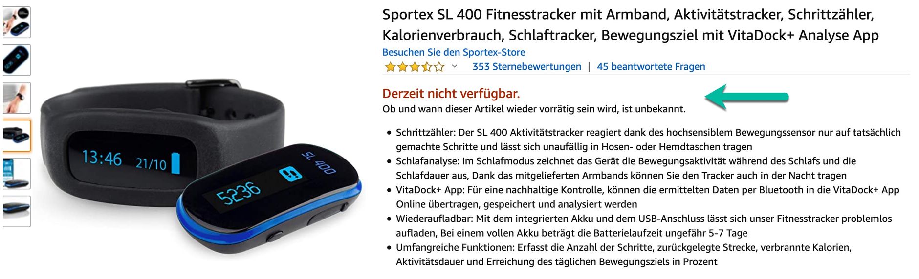 Amazon Hinweis Produkt nicht verfügbar
