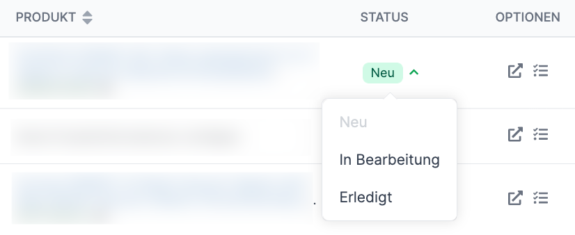 Status der Rezensionen ändern in AMALYTIX