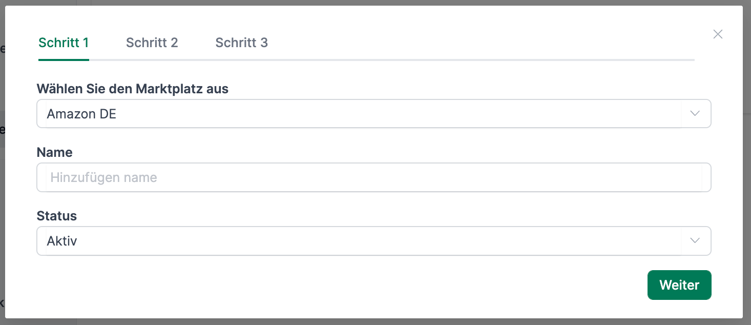 AMALYTIX Seller Produkte Spaltenauswahl
