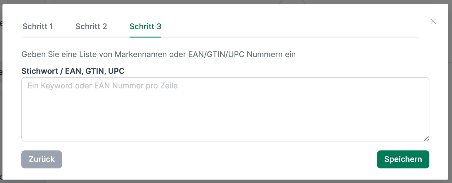 AMALYTIX Seller Produkte Spaltenauswahl