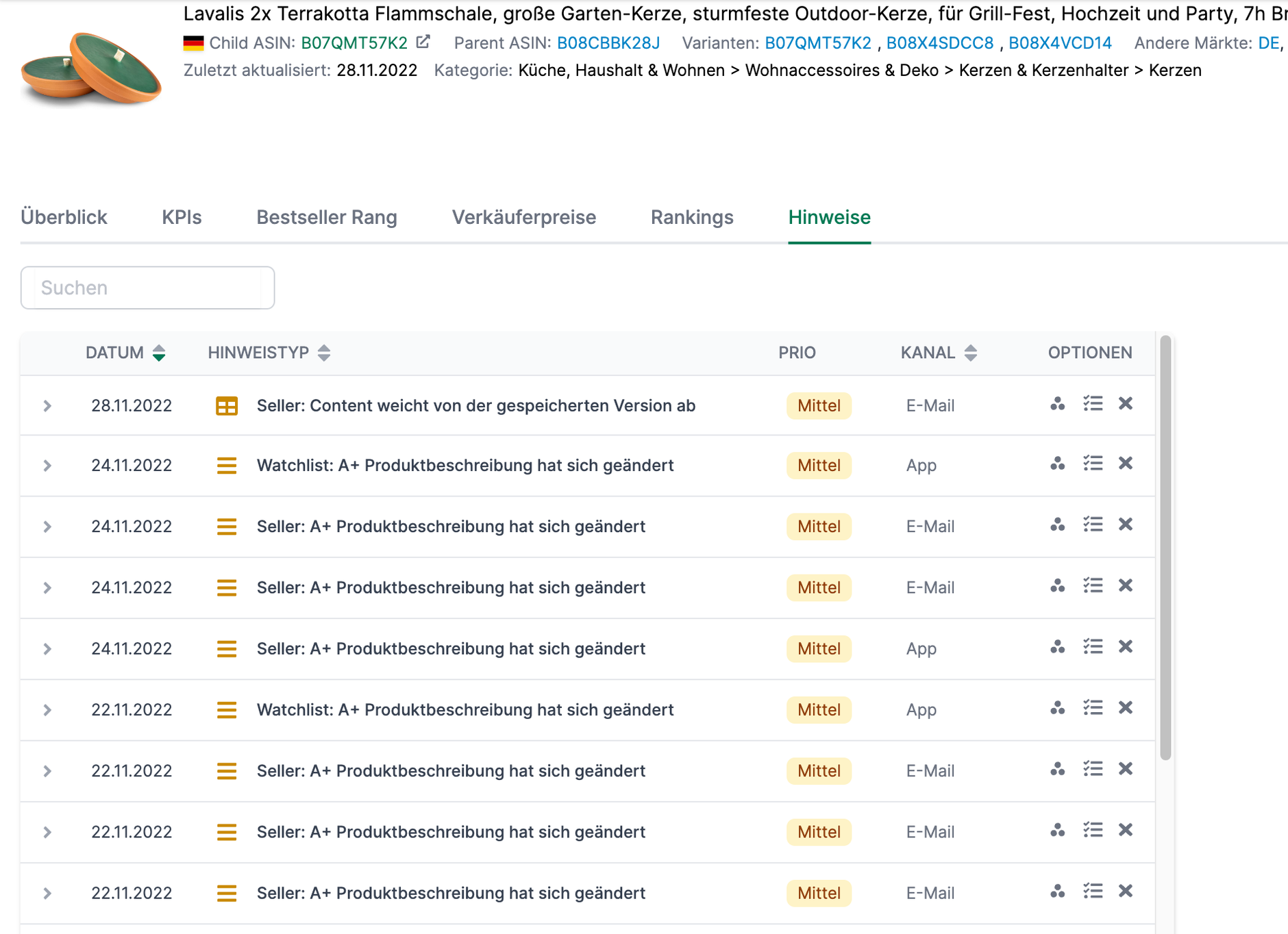 Amalytix Content Produktdetailseite erweiteter Listing Editor