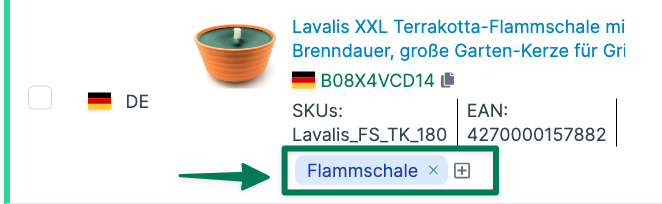 AMALYTIX Seller Produkte Tags