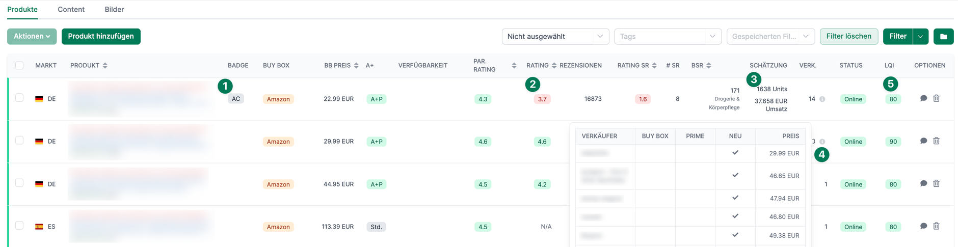 Watchlist Beispiel in AMALYTIX