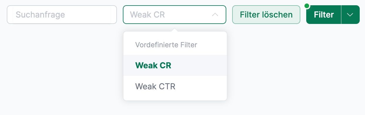 Vordefinierte Filter