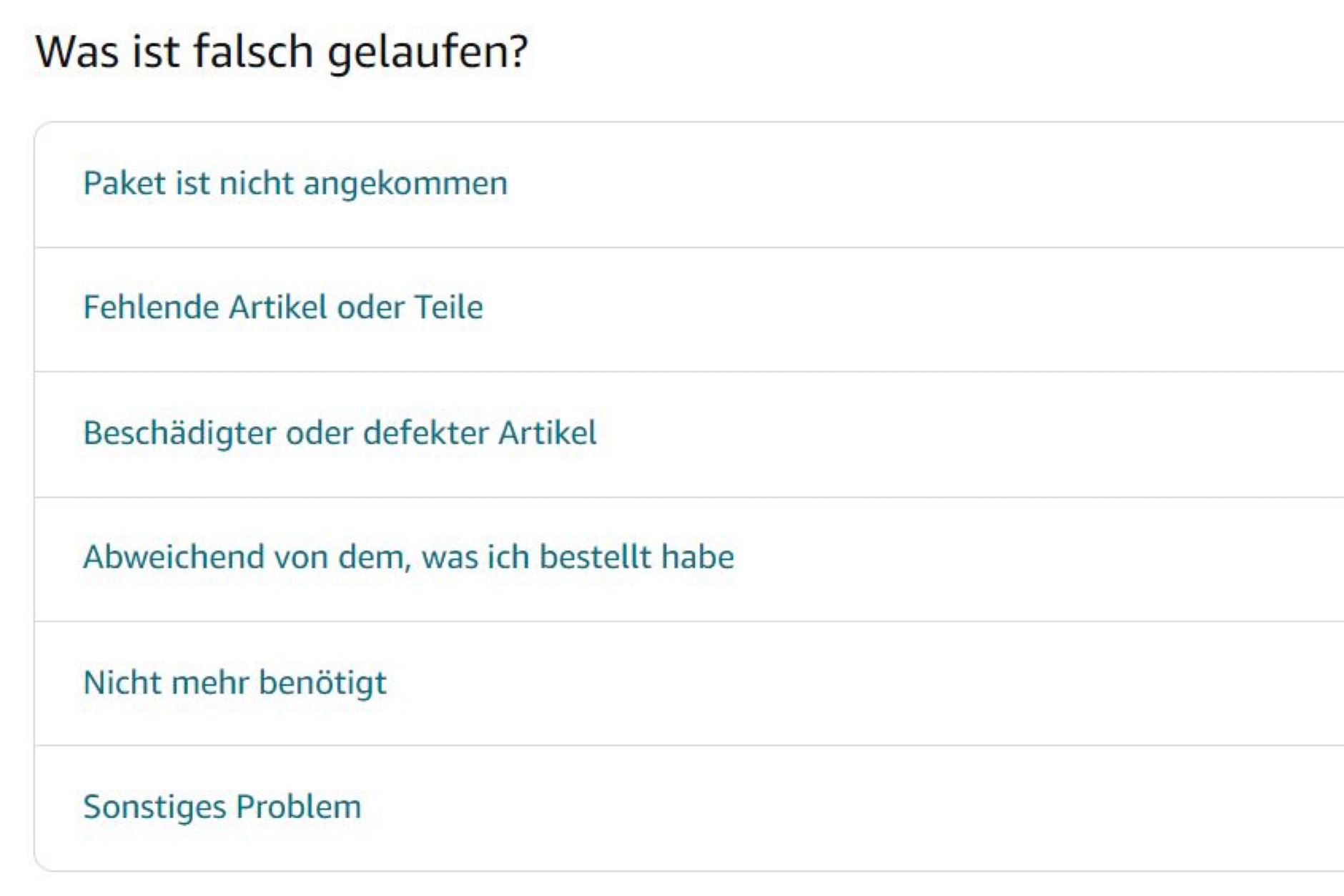 Kunde meldet ein Problem bei der Bestellung