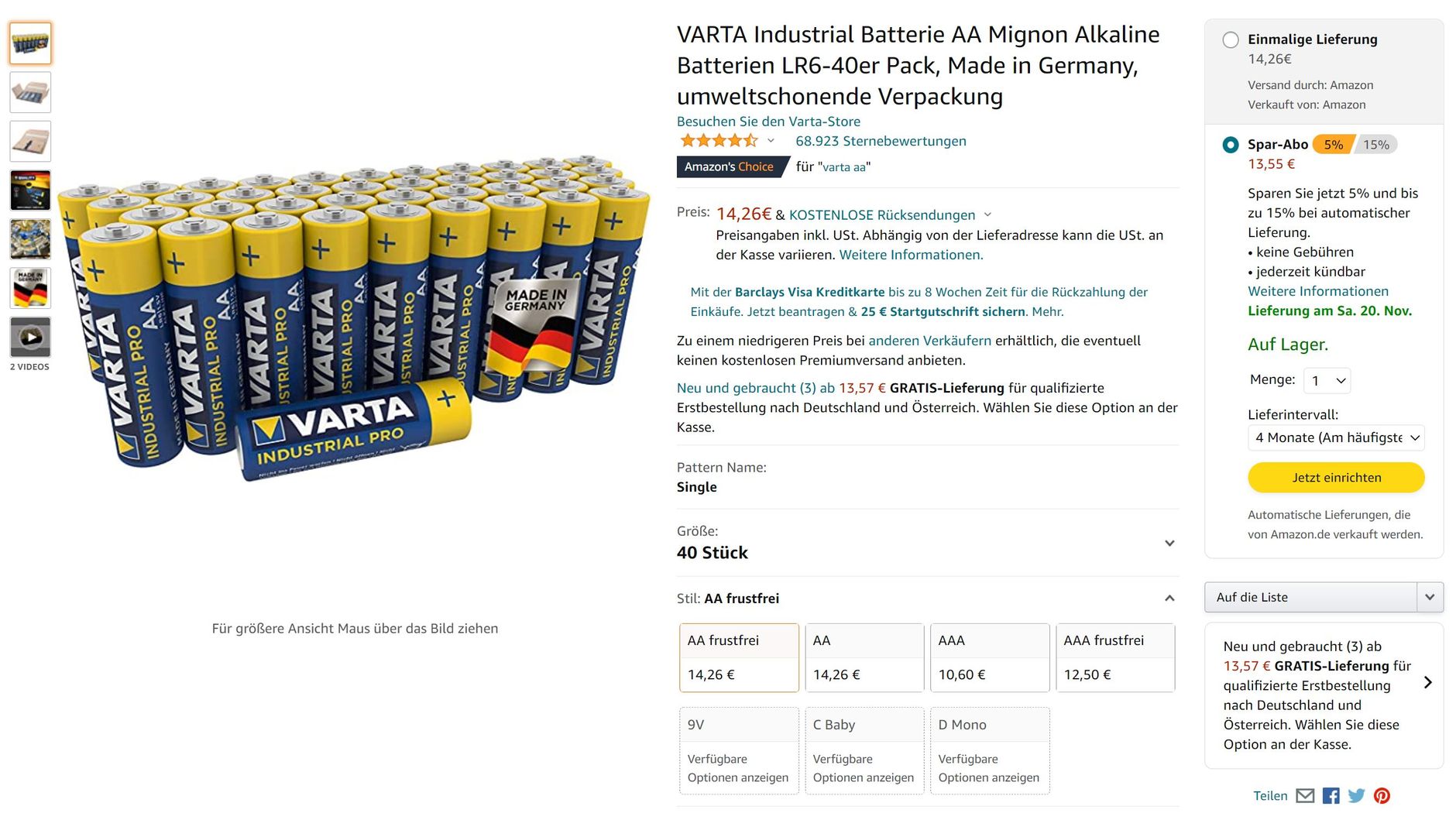 Beispiel für eine Kennzeichnung auf Amazon, dass eine Verpackung für das FFP-Programm zertifiziert ist