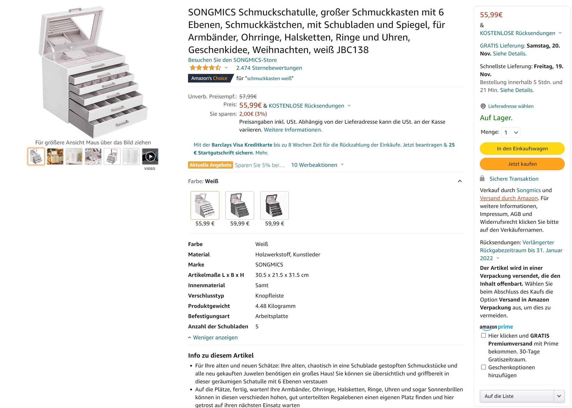 Kennzeichnung auf Amazon, dass ein Produkt für das FFP-Programm zertifiziert ist