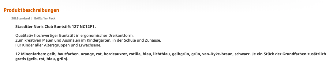 Amazon A+ content einfache Produktbeschreibung