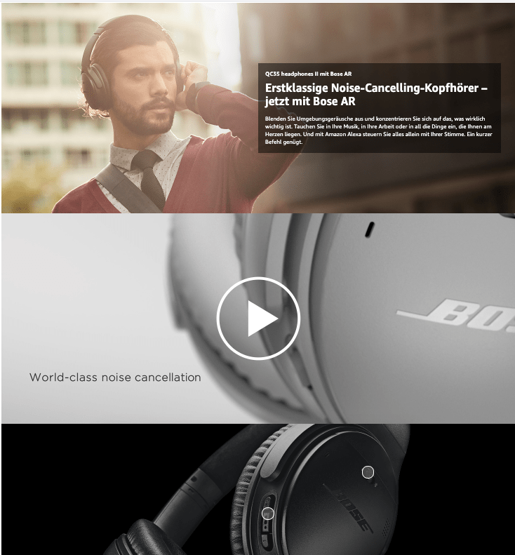 A+ Content Best Practice Beispiel Bose