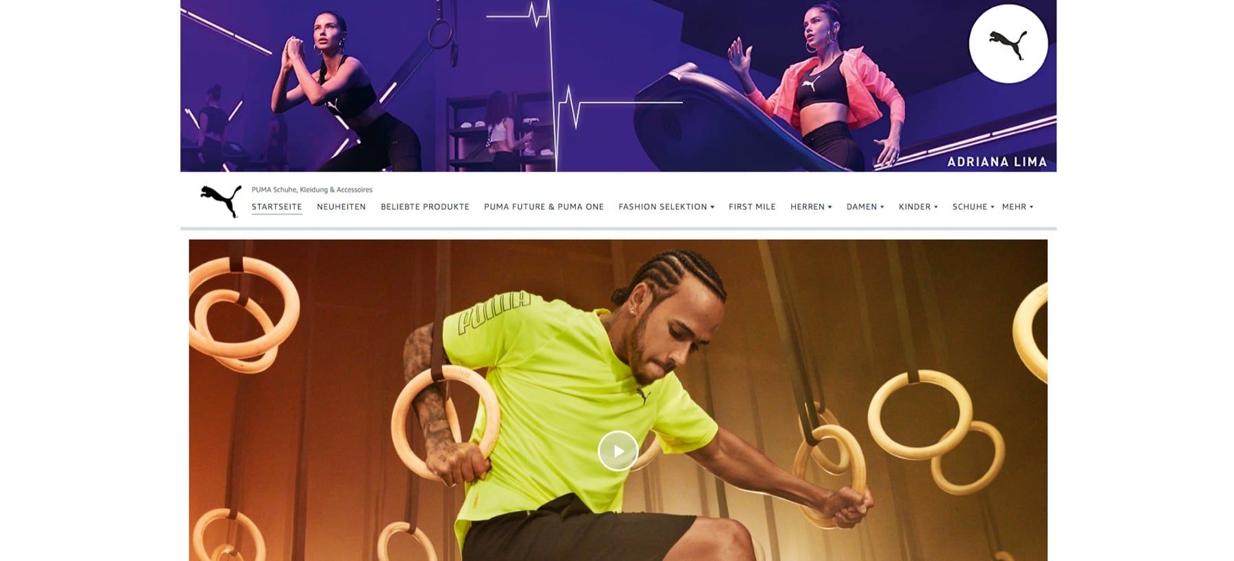 Amazon Brand Store - Beispiel Puma