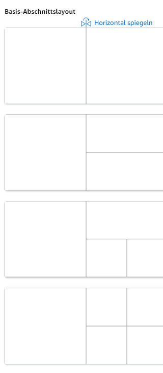 Amazon Brand Store - Layouts für Seitenabschnitte