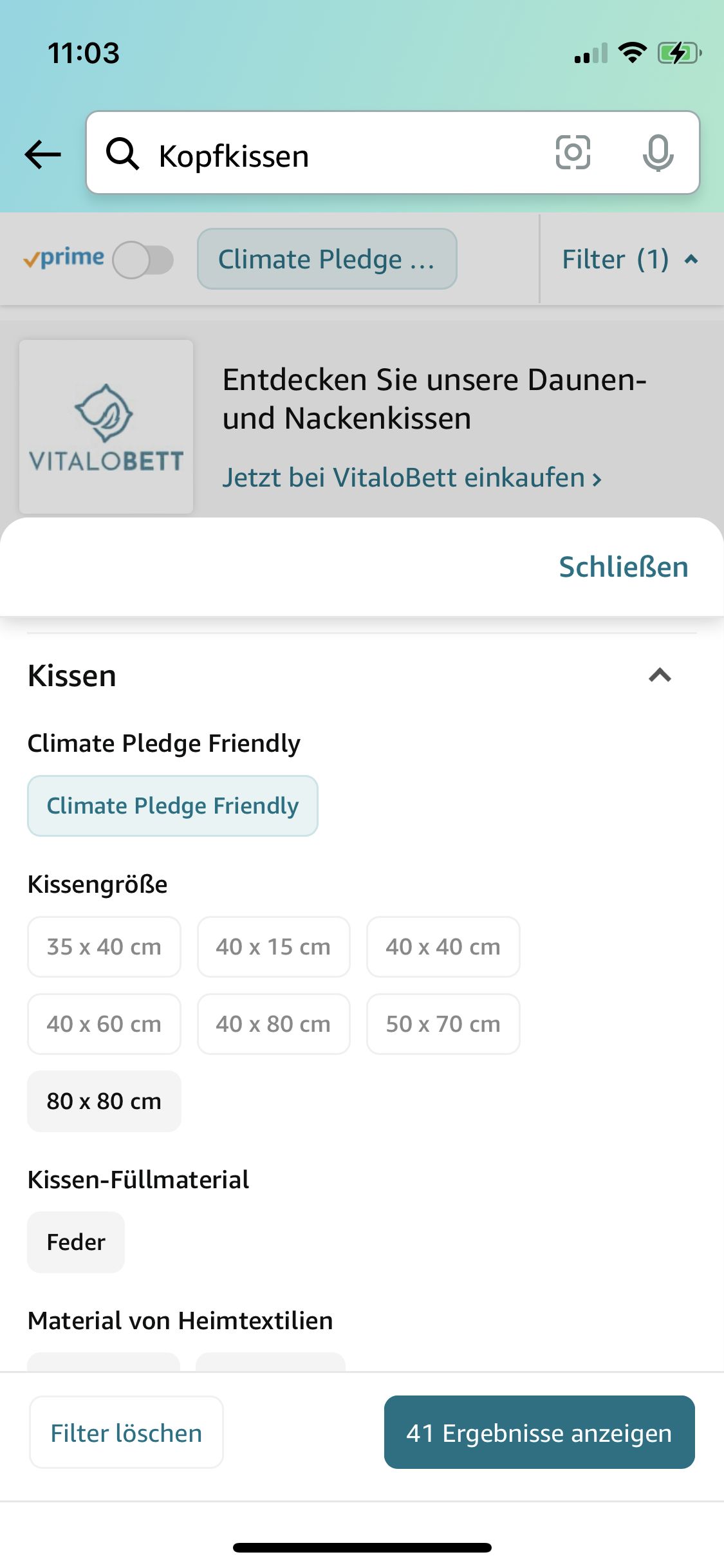 Filtern nach Produkten mit dem Climate Pledge Friendly Abzeichen