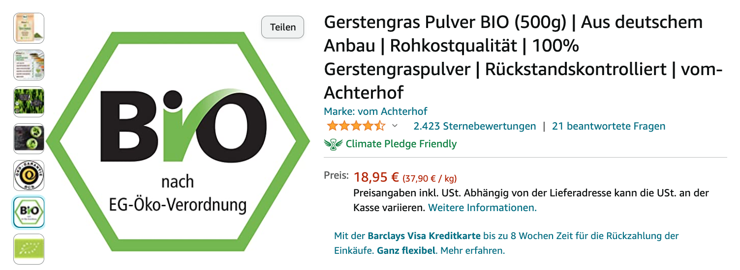 Hier wurde die Zertifizierung als Produktbild hochgeladen