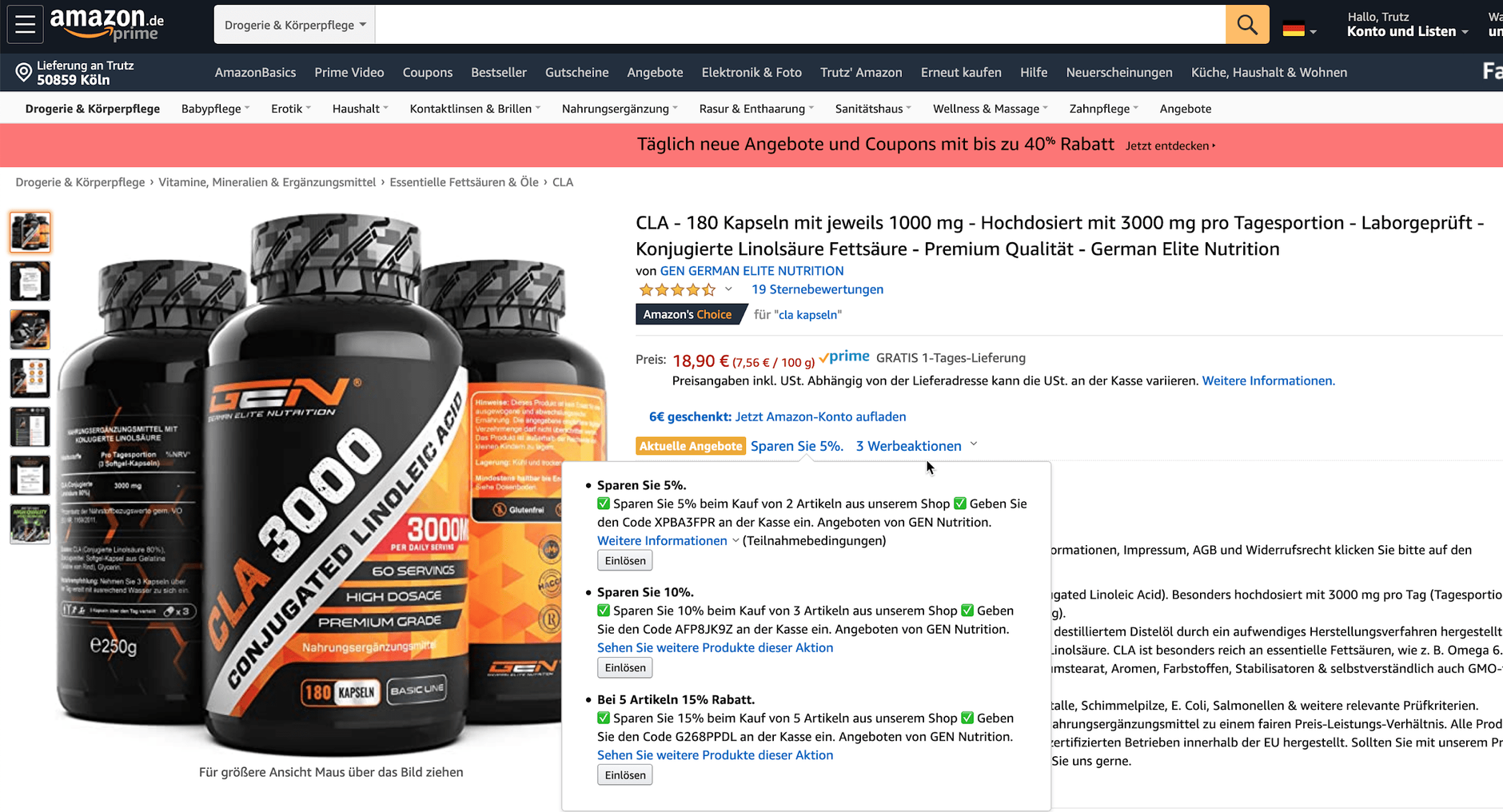 Amazon Aktionspreise in Form von gestaffelten Rabatten