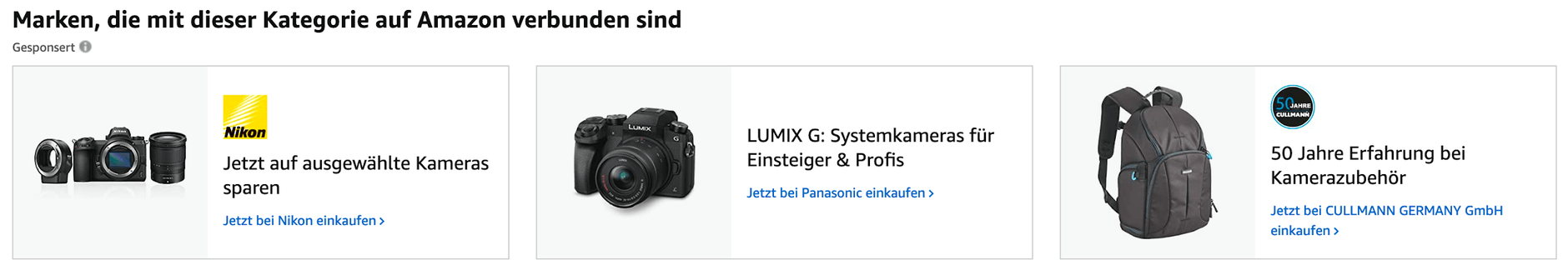 Platzierung von Amazon Sponsored Brands Anzeigen unter einem Produkt
