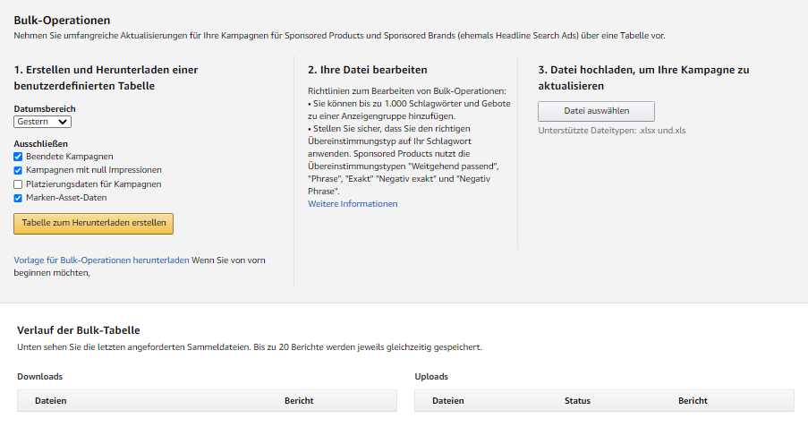 Tabelle erstellen in Excel zur Auswertung von PPC-Kampagnen