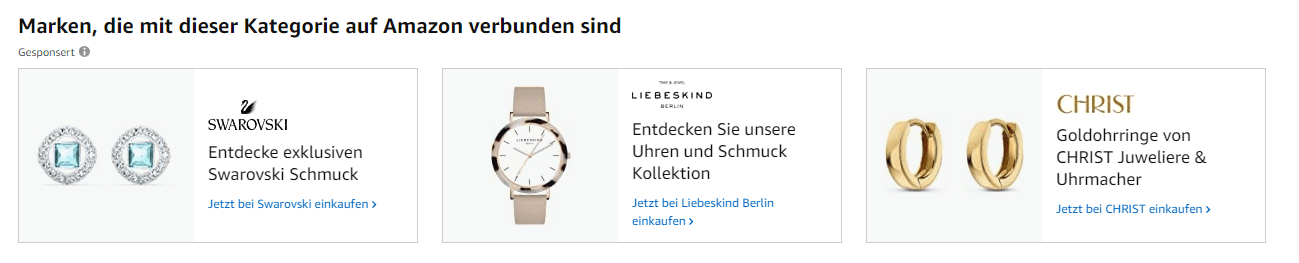 Beispiel von Amazon Sponsored Brands Anzeigen auf der Produktdetailseite