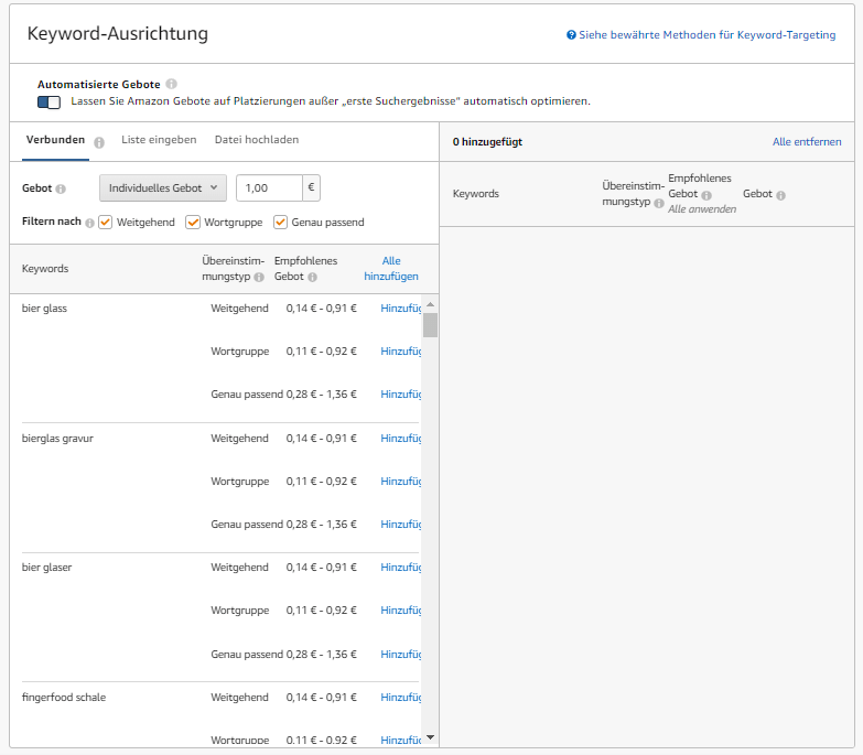  Keyword-Targeting bei Sponsored Brands Anzeigen