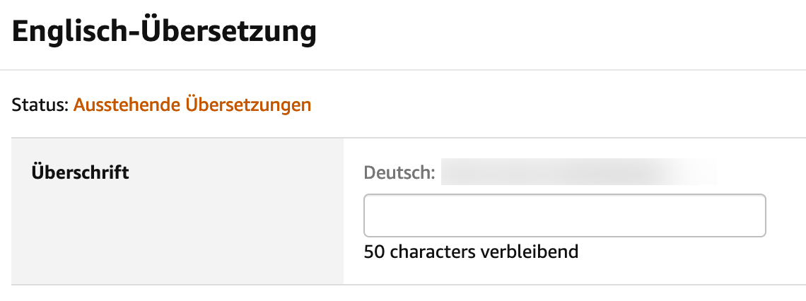 Englische Übersetzung für Anzeigen