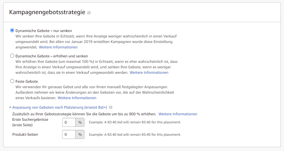 Kampagnengebotsstrategie festlegen