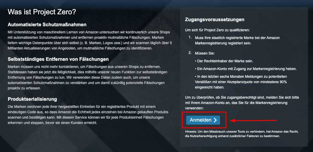 amazon project zero registierung