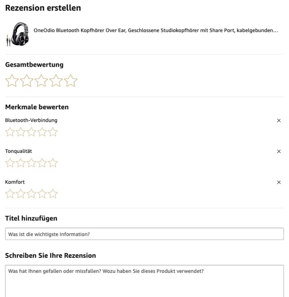 Produktspezifische Amazon Bewertung