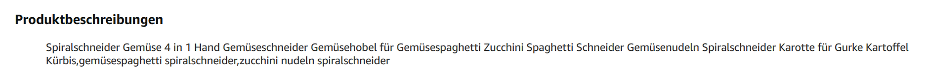 Amazon Produktbeschreibung: Beispiel für eine schlechte Produktbeschreibung