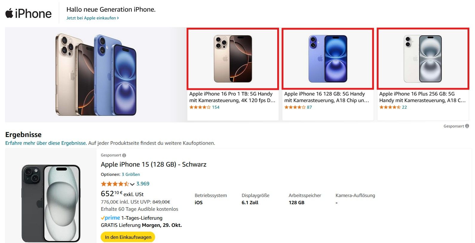 Amazon Hauptbild als Bild in einer Sponsored Products Anzeige